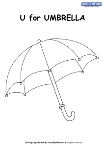 U for Umbrella Coloring Page