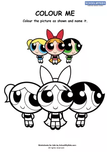 Colour Me - Cartoon The Powerpuff Girls Coloring Pages