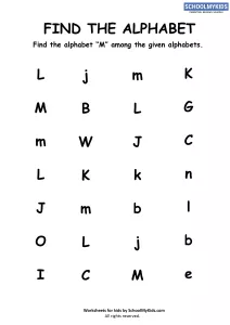 Find the Letter M - Find Alphabets