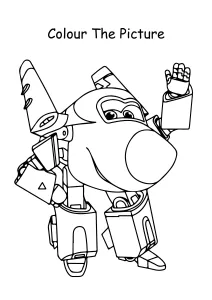 Jerome the stunt flyer from Super Wings Coloring Pages