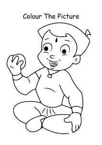 Chhota Bheem eating Ladoo Coloring Pages