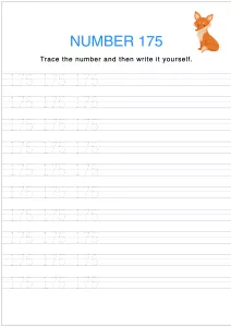 Number Tracing and Writing - 175