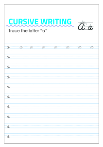 Letter a - Lowercase Cursive Writing