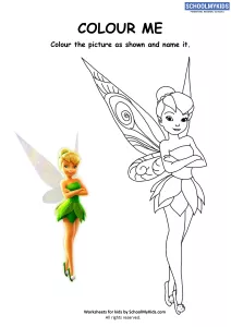 Colour Me - Tinkerbell Fairy Coloring Pages