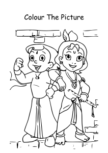 Raju from Chhota Bheem Coloring Pages Worksheets for  Kindergarten,Preschool,First Grade - Art And Craft Worksheets |  