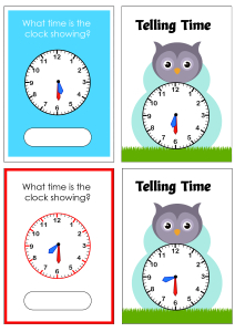 Telling Time to the Half Hour - Owl Cards Theme Time