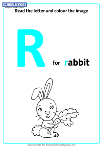 Read Letter R and Color the Rabbit