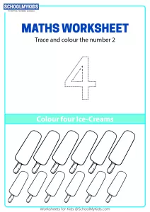 Trace, Count and Color Number 4