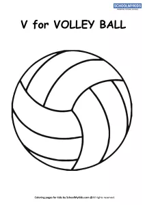 V for Volleyball Coloring Page
