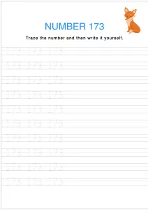 Number Tracing and Writing - 173