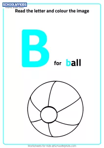 Read Letter B and Color the Ball