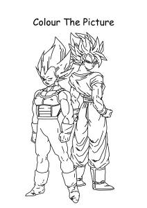 Son Goku and Vegeta from Dragon Ball Z Coloring Pages