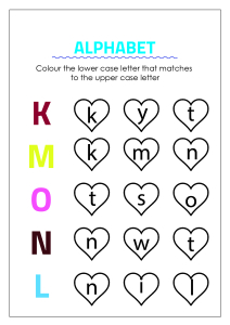 Color Matching Uppercase and Lowercase Letters - K to O