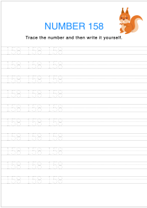 Number Tracing and Writing - 158