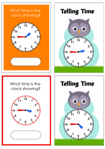 Telling Time to the Quarter Hour (Quarter To) - Owl Cards Theme Time