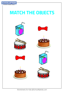 Matching Objects 2 - Objects Picture Matching