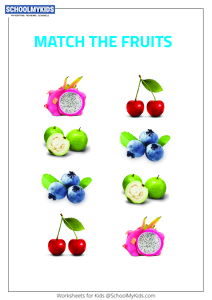 Match the Fruits - Fruits Picture Matching