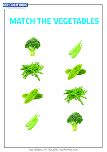 Match the Vegetables 5 - Vegetable Picture Matching