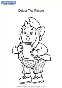 Big Ears with Book - Noddy colouring pages