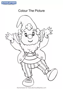 Big Ears with Book - Noddy colouring pages