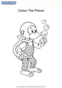 Martha Monkey Plays with Bubbles - Noddy colouring pages