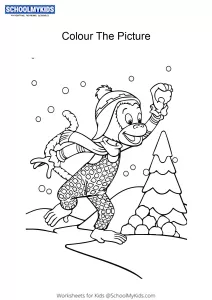Martha Monkey Plays with Snow - Noddy Toyland detective coloring pages