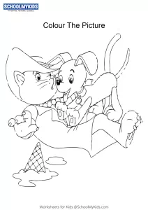 Miss Pink Cat and Bumpy - Noddy colouring pages