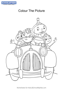 Noddy Driving - Noddy colouring pages