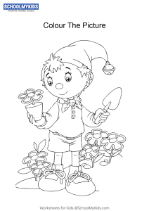 Noddy Gardening - Noddy colouring pages