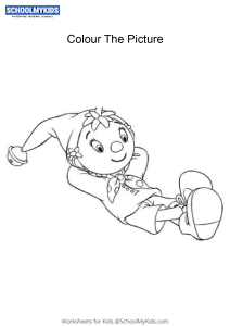 Noddy Sleeping - Noddy colouring pages
