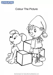 Noddy and Bumpy Dog - Noddy colouring pages