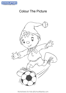 Noddy and The Football - Noddy colouring pages