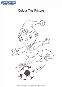 Noddy and The Football - Noddy colouring pages