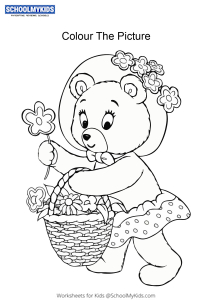 Tessie Bear and Flower Basket - Noddy Toyland detective coloring pages