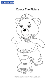 Tubby Bear Skating - Noddy Toyland detective coloring pages