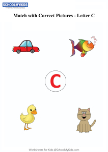 letter c sound word pictures matching letters to