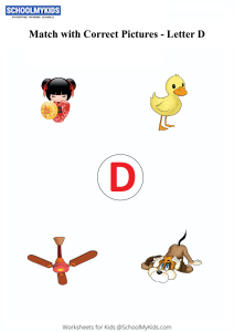 Letter D sound word pictures - Matching Letters to Pictures