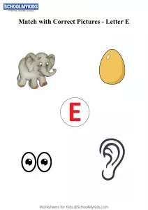 Letter E sound word pictures - Matching Letters to Pictures