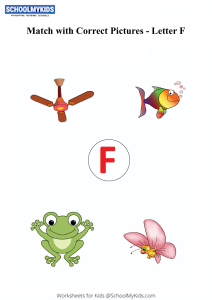 Letter F sound word pictures - Matching Letters to Pictures