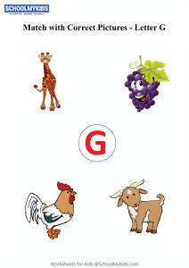 Letter G sound word pictures - Matching Letters to Pictures