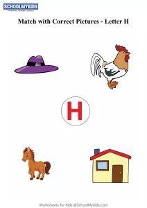 Letter H sound word pictures - Matching Letters to Pictures
