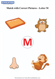 Letter M sound word pictures - Matching Letters to Pictures
