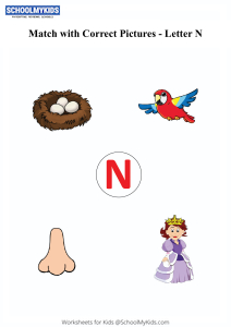 Letter N sound word pictures - Matching Letters to Pictures
