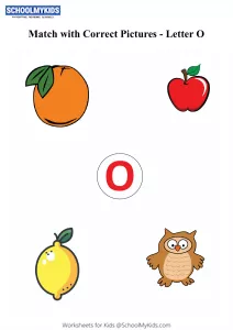 Letter O sound word pictures - Matching Letters to Pictures