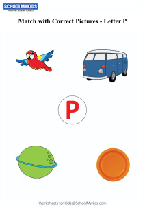 Letter P sound word pictures - Matching Letters to Pictures