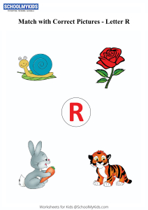 Letter R sound word pictures - Matching Letters to Pictures
