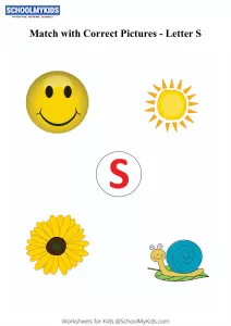 Letter S sound word pictures - Matching Letters to Pictures