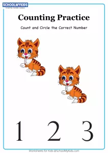 Circle the Correct Number up to 3