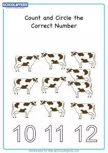 Circle the Correct Number up to 12