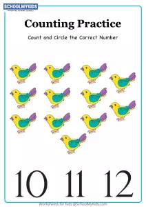 Count And Circle The Correct Number up to 12